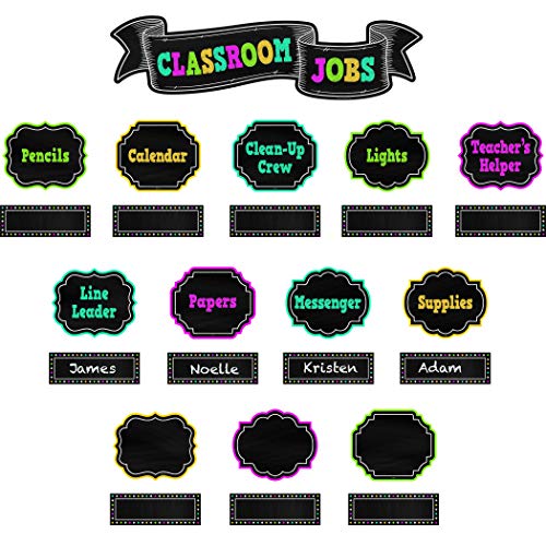 Teacher Created Resources Chalkboard Brights Classroom Jobs Mini Bulletin Board, Model:5653