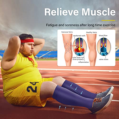 Image of Diu Life 3 Pairs Plus Size Compression Socks for Women and Men Wide Calf Extra Knee High Support for Circulation