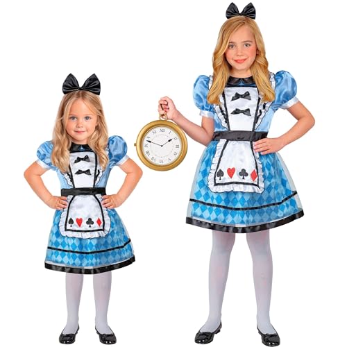 W WIDMANN MILANO Party Fashion - Disfraz infantil Wonderland Girl, disfraz de cuento de hadas, para carnaval