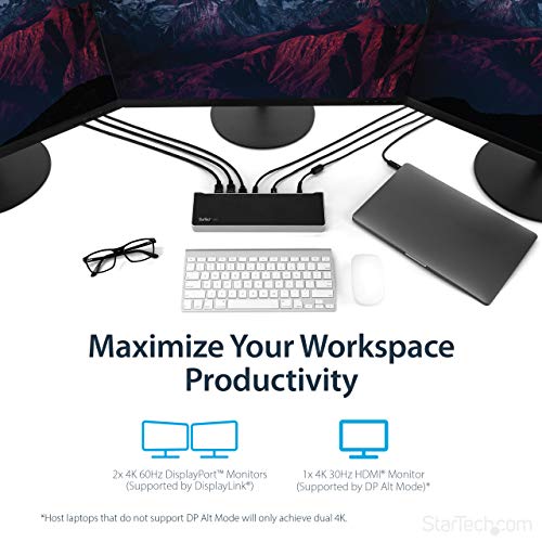 Plus de câbles emmêlés grâce à la station d'accueil USB-C triple écran 4K StarTech.com