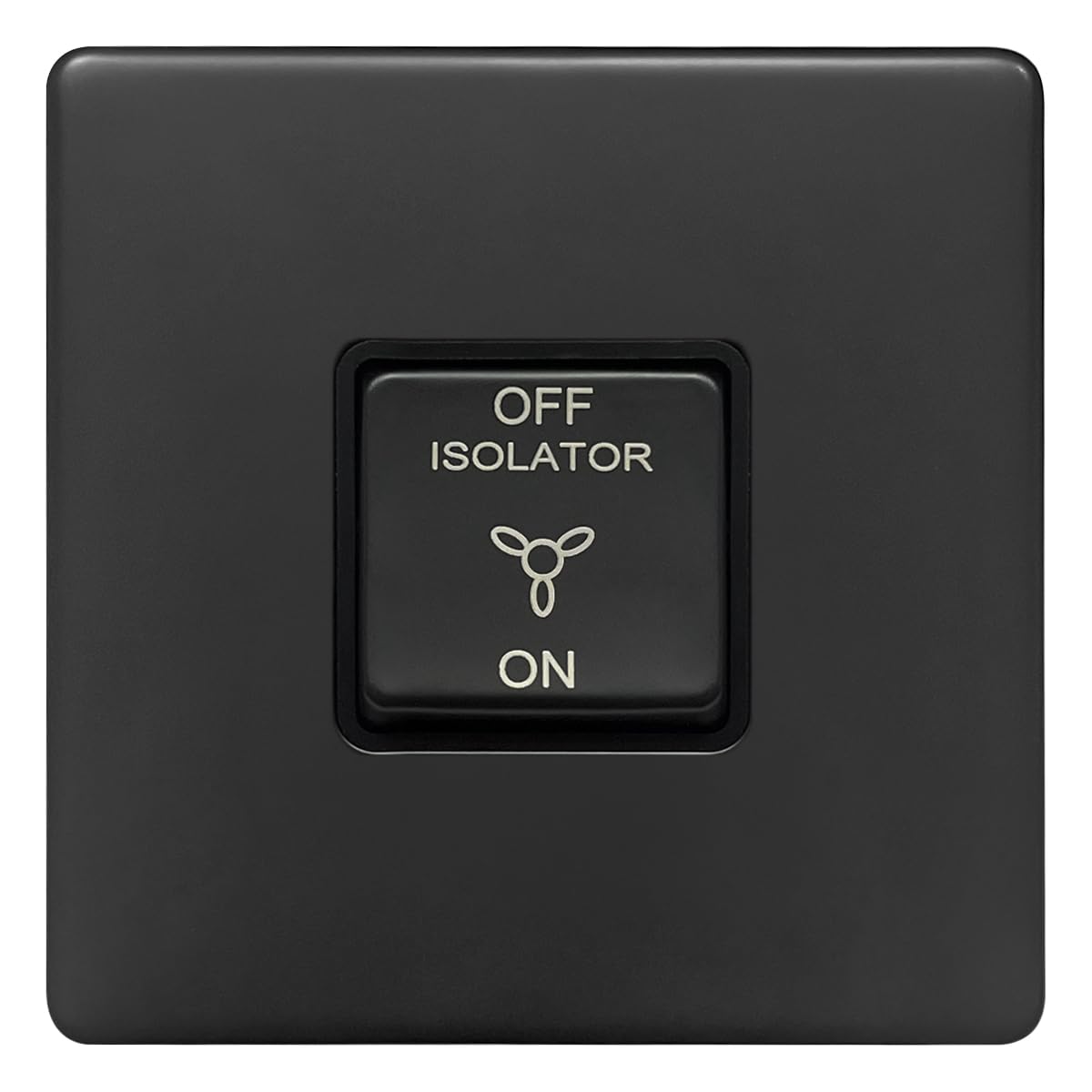 Mega Socket Matte Black Fan Isolator Switch, 10A 250V Bl311