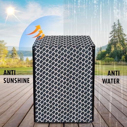 Image of Lithara Front Load Fully Automatic Washing Machine Cover for LG, Samsung, IFB, Whirlpool, Suitable for 7 kg & 7.5 KG - Waterproof, Dustproof Cover (Print-11)