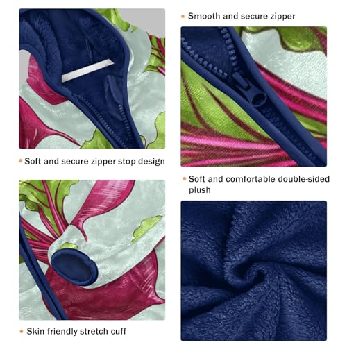 Beetroot Vegetables Girls Fleece Jacket Girls Fall Jacket Girls Zip Up Hoodie Girls Sherpa Jacket 2-10T3