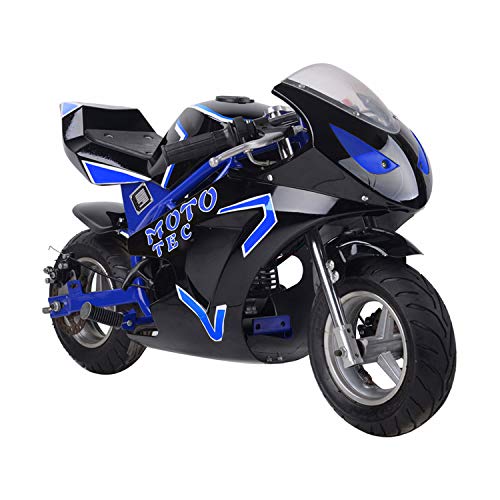 MotoTec Gas Pocket Bike Gt 49Cc 2 Stroke Blue