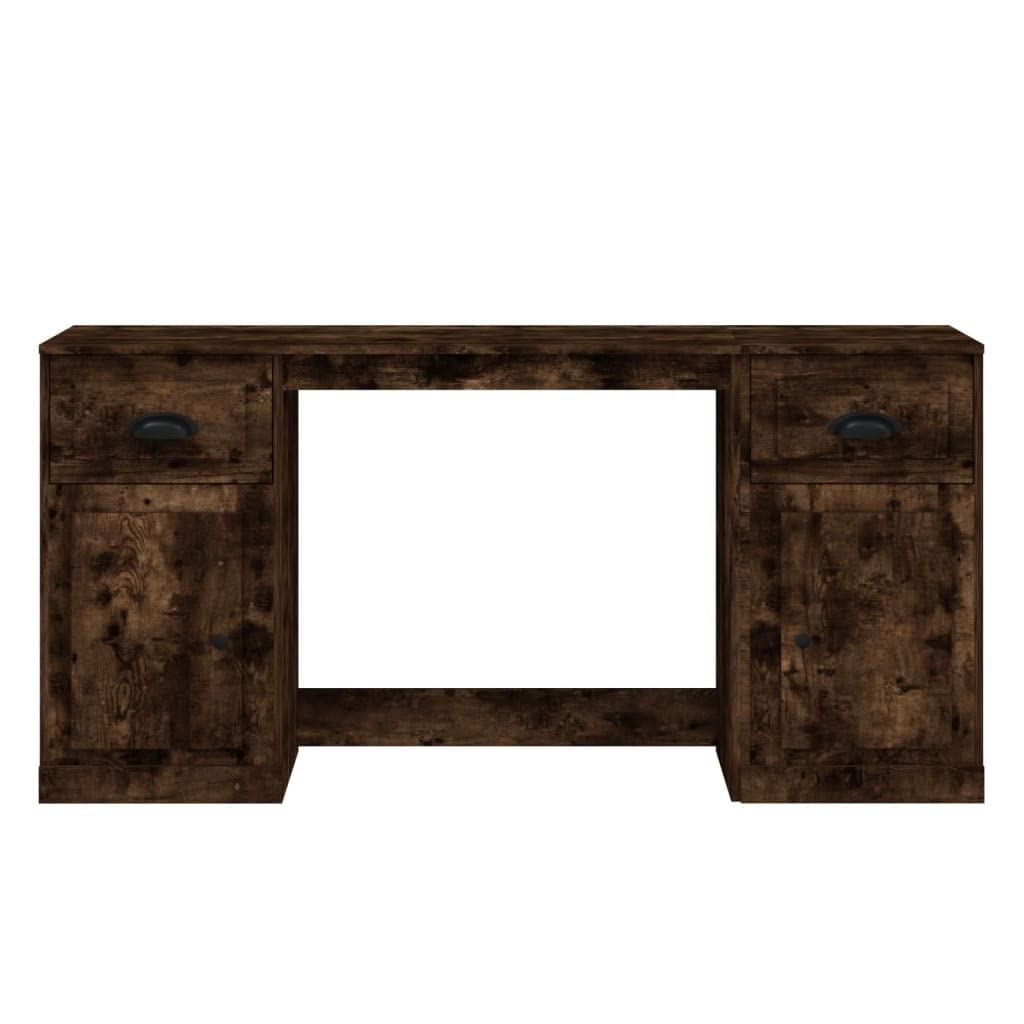 Scrivania con spazio di archiviazione, legno di incenso, 154,5 cm, scrivania per computer per ufficio e studio, stabile scrivania per casa, ufficio, con armadietto per libri e documenti
