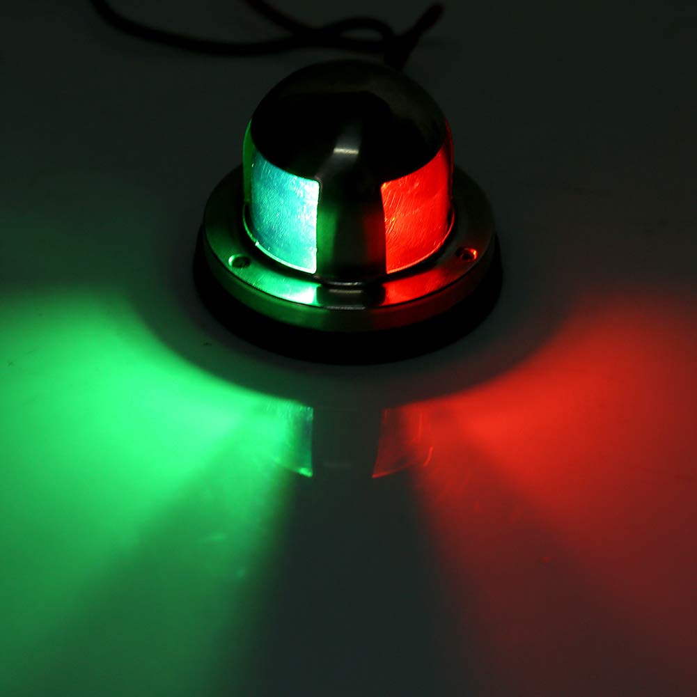 Luci Di Via Barca,12V Luce di Navigazione,Luci di Prua con Led Rosso e Verde IP68 Impermeabile In Acciaio Inossidabile Lampada di Segnalazione Notte per Barche Ricambi Barca Yacht