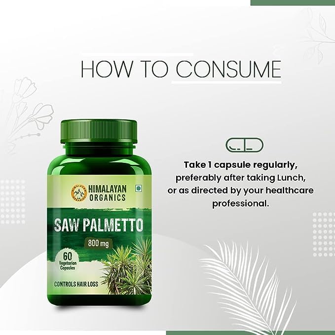 Miniatura 4 de Extracto de Palmetto 800mg Suplemento para el crecimiento del cabello  Apoya la salud de la próstata y la función urinaria  Bueno para hombres y