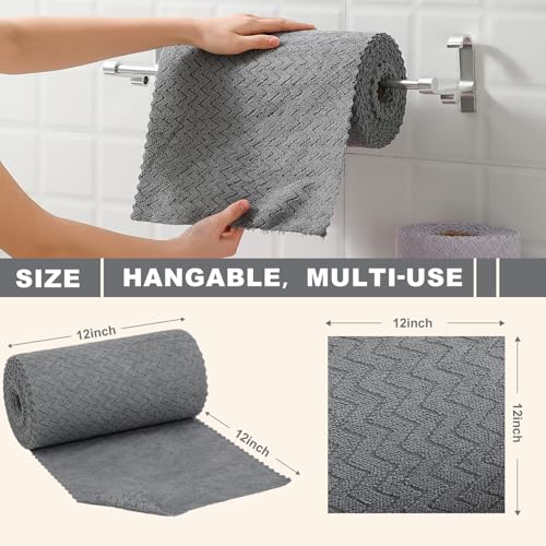 Image of 80 Pack Microfiber Cleaning Cloth Roll Reusable Paper Towels 12 inchx12 inch Tear Away Cloth,Absorbent Dish Rags for House Kitchen,Wash Cloths,Lint Free Rags for Window Cars Cleaning Supplies
