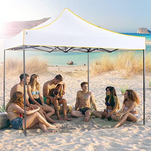 Image of Canopy 10x10 Pop Up Canopy Tent, Alishebuy Outdoor Gazebo Shade Easy Up Vendor Tent Portable for Backyard,Patio,Parties, Silver White