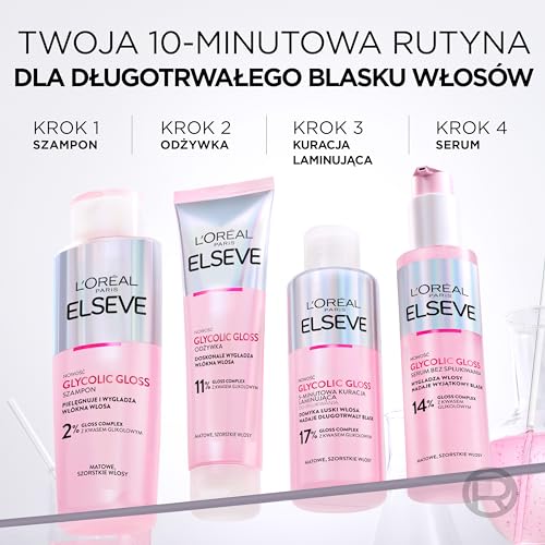 Elseve Glycolic Gloss Serum bez spłukiwania do włosów szorstkich i matowych 150Ml