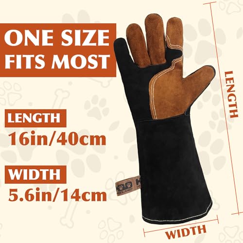 Image of HANDLANDY Animal Handling Gloves, Bite-Proof, Scratch-Resistant, Pet Gloves for Dogs, Cats, Falconry, Gardening