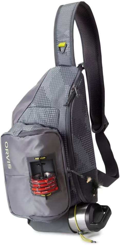 Orvis Fly Fishing Sling Pack - Easy Reach Single Strap Fishing Backpack with Durable Docks Accessories, Steel Camo - OS