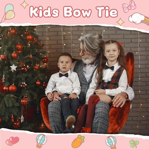 Bow Ties for Boys Adjustable Toddler Bow Tie, Pre-tied Solid Color Kids Bow Tie for School Wedding Casual Party2