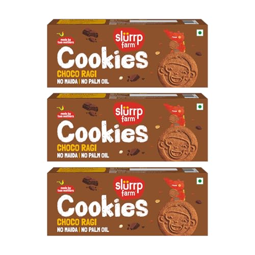 Image of Slurrp Farm Buy2Get1 Free Choco Ragi Multigrain Cookies | No Maida No Palm Oil | Yummy Biscuits Made with Ragi, Jowar and Whole Wheat Flour | Pack of 3 x 80g