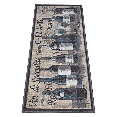 Machine-Washable-Wine-Design-Non-Slip-Rubberback-2×5-Kitchen-Runner-Rug-for-Kitchen-Hallway-Bar-20-x-59-Gray Machine Washable Wine Design Non Slip Rubberback 2×5 Kitchen Runner Rug for Kitchen Hallway Bar 20 x 59 Gray