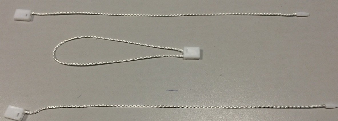 1000 ex Attache cordon à serrage fixe blanc pour étiquette a trou Attache cordelette fil blanc à serrage fixe par clip définitif
