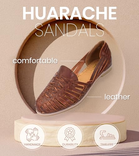 Macarena Collection Womens Shoes Leather Sandals for Women | Huarache Handmade Mexican Sandals Women | Comfortable & Stylish Womens Sandals 22063
