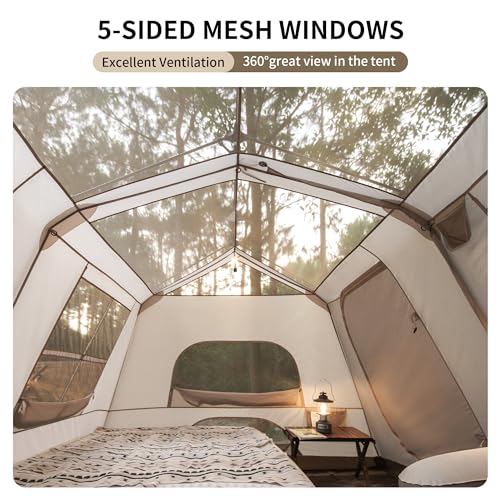 Naturehike Village Tienda de Campaña, Tiendas de 4/6/8 Personas para Acampar, Tienda Instantánea 60S Fácil de Instalar para Acampar en Familia, Acampar en Coche