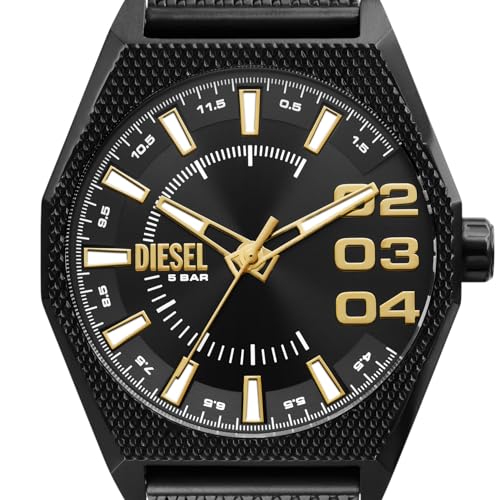 Diesel Stainless Steel Analog Black Dial Men Watch-Dz2194, Black Band - Image 4