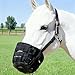LUMINFLY Adjustable Horse Mouth Cover, Anti-Bite Black, L Size 19 X 15.5 Cm, Breathable, for Training and Grazing