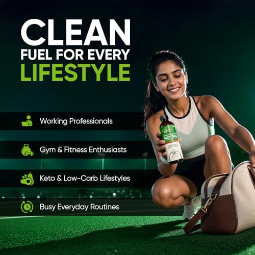 Image of MCT Oil 500ml | Pure C8 & C10 | Keto & Paleo Friendly | Organic | Sourced from Coconuts | Unflavored Oil that helps Supports Brain Function & Instant Energy | Pack of 1