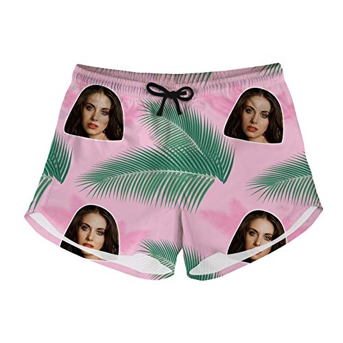 Custom Women Swim Causl Shorts Drawstring Surf Beach Boardshorts Women Boyfriend Husband Face with Photo for Women