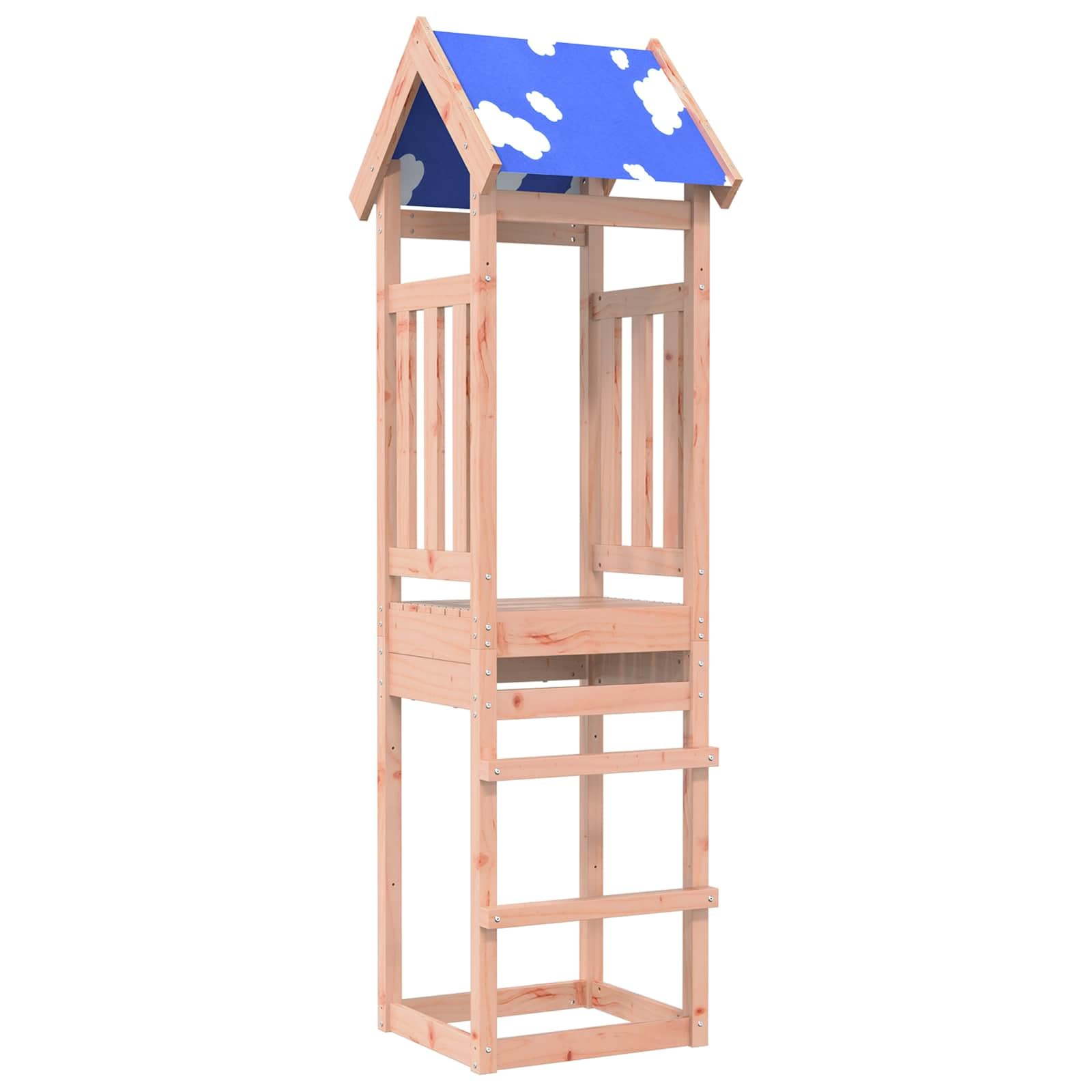 vidaXL Spielturm Braun 52,5 x 46,5 x 208 cm Massives Douglasienholz, Moderner, robuster Spielturm, Freizeitset für draußen, Spielplatz für Kinder, Schaukeln, Rutschen, Klettern