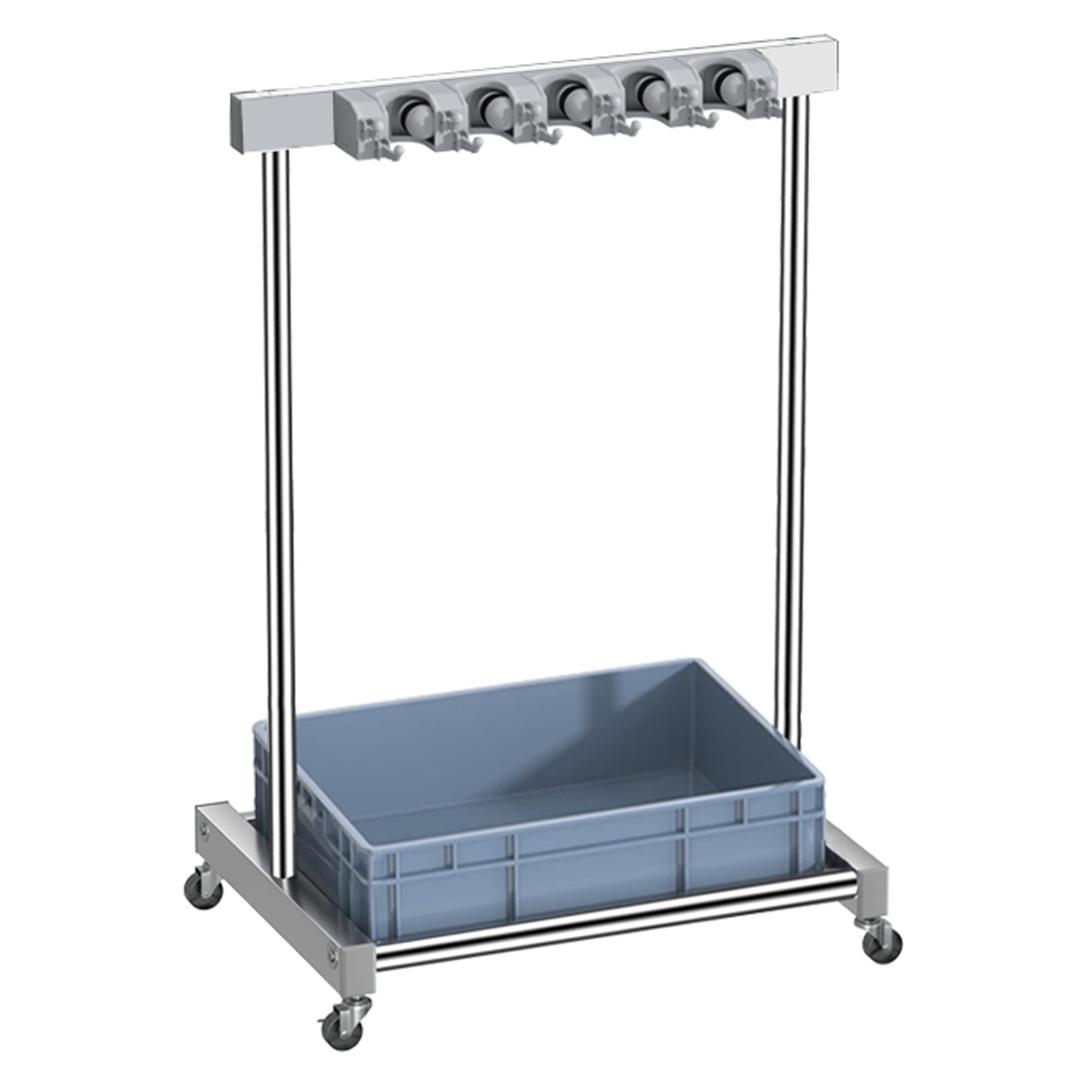 Support De Balai Mobile en Acier Inoxydable pour Serpillières Humides, pour Écoles, Usines, Hôtels, Restaurants