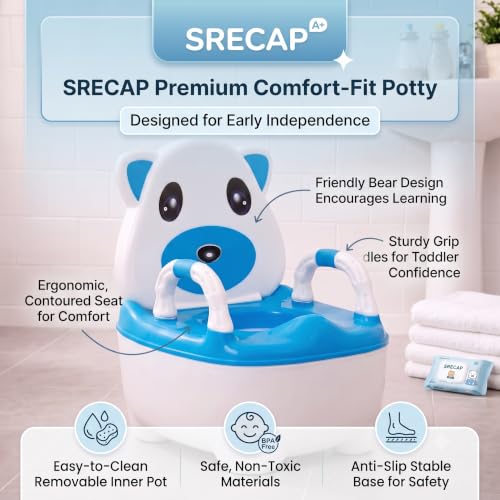 Image of Baby Potty Seat for 6 Months to 2 Years | Potty Training Chair with Removable Bowl | BPA Free Toddler Potty Chair with Backrest