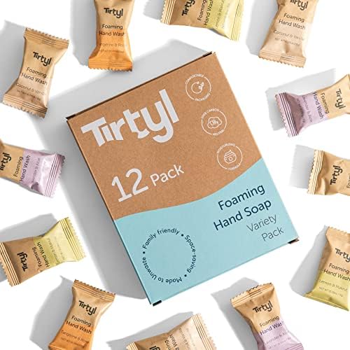 Tirtyl Foaming Hand Soap Tablet Refills - 12 Pack - 96 fl oz total (makes 12x 8 fl oz bottles of soap) - Cleansing & Moisturizing - Compostable Packaging - Variety Fragrance Pack