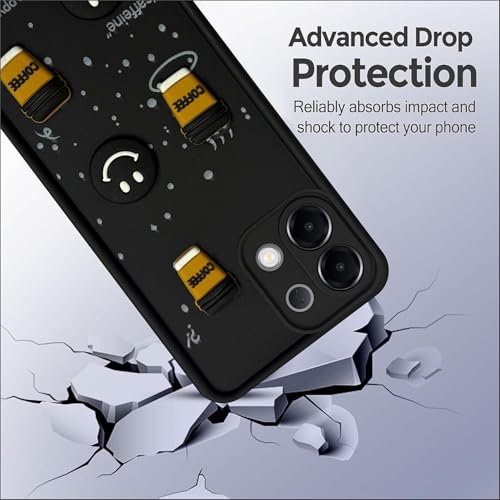 Image of SBMS Silicone Back Cover Case for Oppo K13 5G | Cute Fun 3D Cartoon, Coffee Design Silicone Case | Camera Protection Bump | Shockproof Back Cover Case for Oppo K13 5G (Coffe Mug Black)
