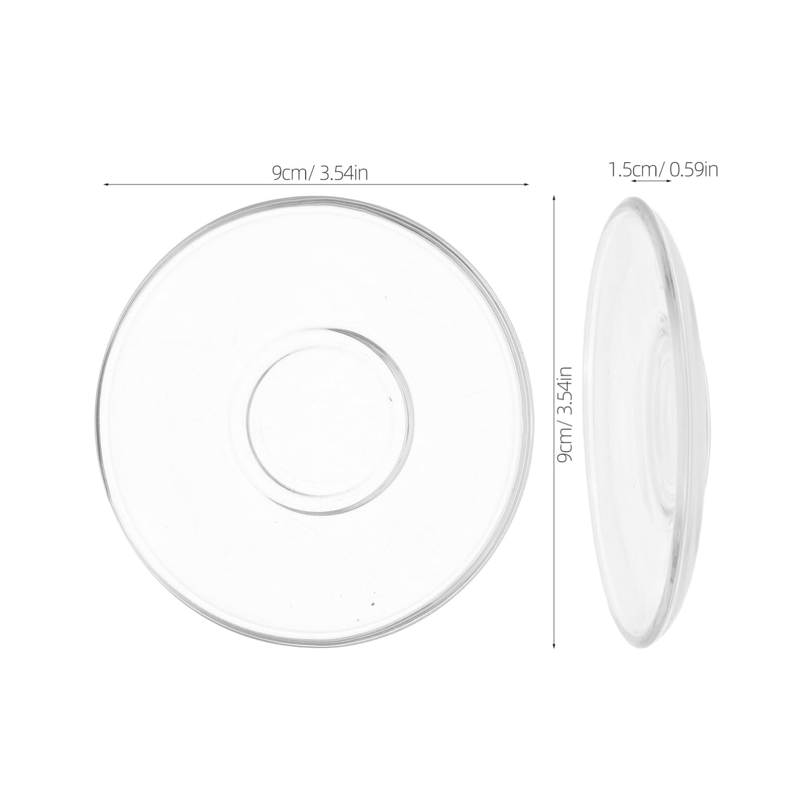 ULTECHNOVO 6 sottobicchieri decorativi in vetro trasparente, set di piattini rotondi per tazze da dessert snack, protezione da tavolino dal design elegante