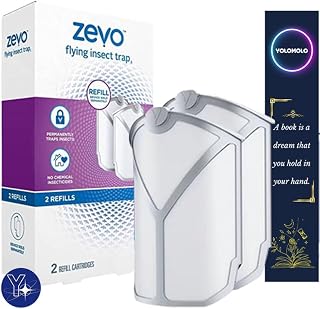 Zevo Flying Insect Trap, Fly Trap Refill Cartridge (2 Refill Cartridges) of YOLOMOLO with Gift