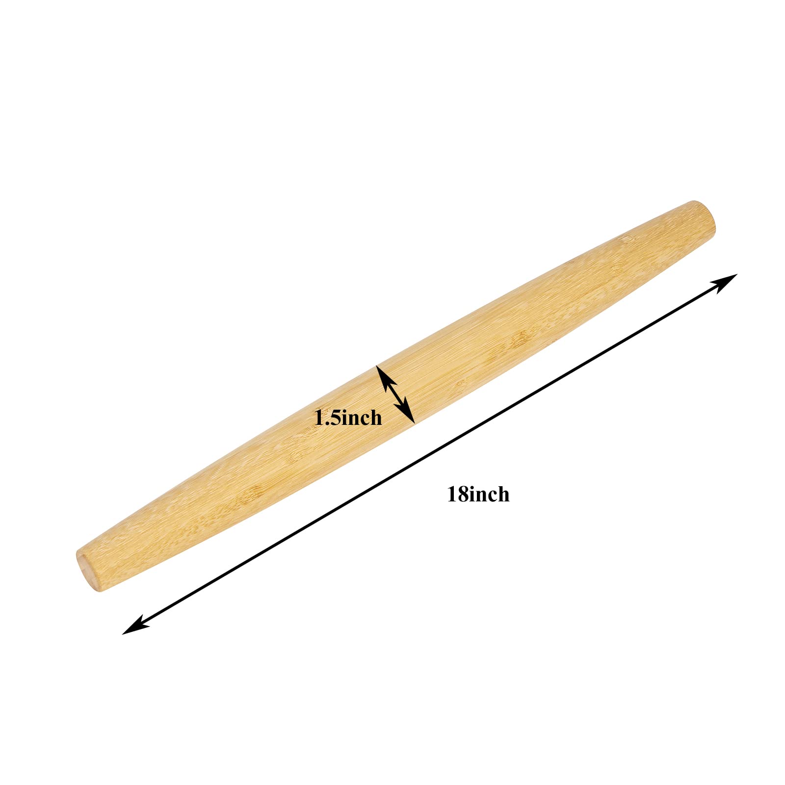 Rodillo de amasar francés de madera de 18 pulgadas, herramientas para hornear, rodillo de masa cónico antiadherente sin asas, regalo perfecto para panaderos