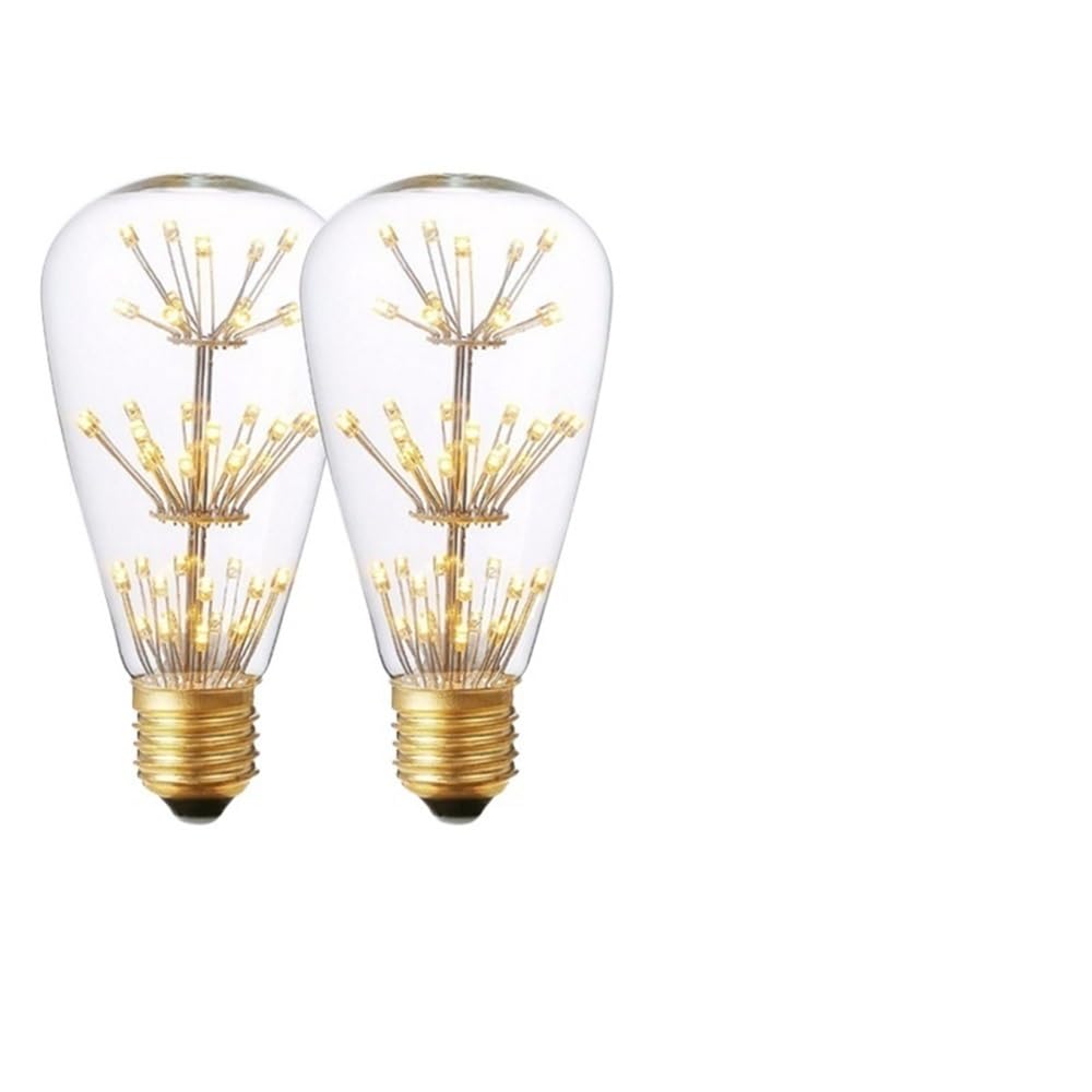 fengyan Casa bombillas, Paquete de 10 bombillas LED Full Star, CA 220 V, ST64, E27, 3 W, estilo retro, Edison, rosca E27, luz decorativa Familiar Lámpara