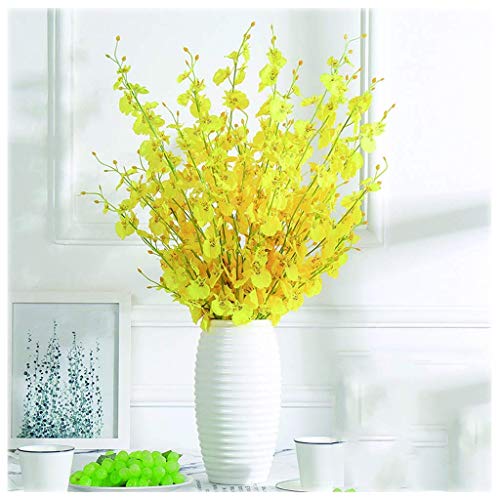 Htllt Nice Decoration Artificial Flowers Dancing Lady Orchids 10 Pcs Artificial Long Stem Flowers For Party Hotel Homestay Yard Festive Nishing Flower Arrangement (Yellow，Purple) Fake Flowers,Yellow #TOP8
