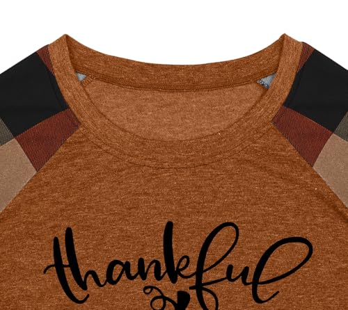 Plus Size Thanksgiving Shirts for Women Thankful Grateful Blessed Shirt Leopard Pumpkin Tshirt Fall Shirt4