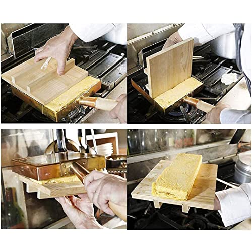 Tikusan Japanese Tamagoyaki Omelets Copper Pan With Wooden Lid 8.3 Inch (21×21 Cm) Square Type Egg Pan #TOP3