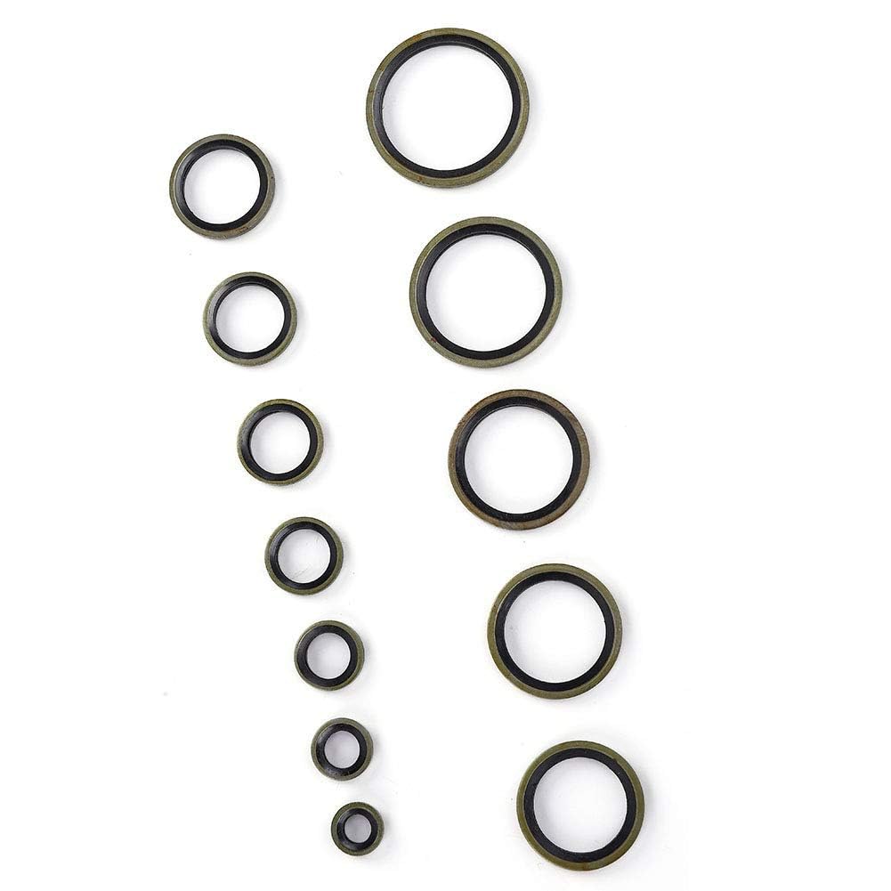 240 Pièces 6 8 10 12 14 16 18 20 22 24 27 30Mm Bague Bs, Joint Vidange Métal Caoutchouc étanchéité Anneau D'huile Bouchon de Vidange Joint Ensemble