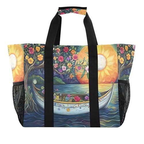 Grand sac de plage en toile pour les vacances au bord de l'océan