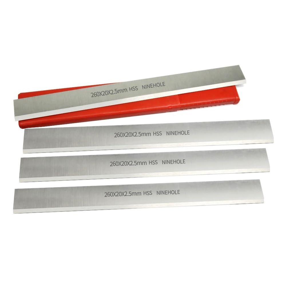 4 Pezzi HSS Pialla Lame 260mm Compatibile con rabot Lurem 260 e Kity 260, 260mm Lama per Pialla per la lavorazione del legno, 260x20x2.5mm