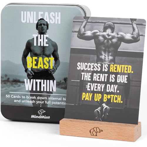 Daily Positive Affirmation Cards for Women - 50 Mindfulness Meditation Cards for Self Care in Tin Box with Wooden Stand - Motivational & Inspirational Gifts for Women, Best Friend, Sister