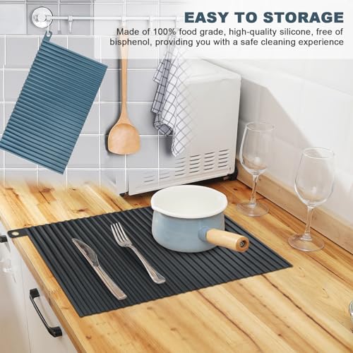 SDwfxd 2 tappetini scolapiatti in silicone per