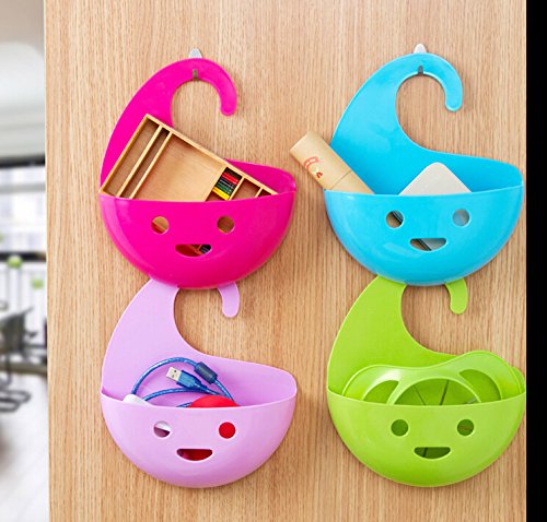 Multi-Wall Mounted Smile Stackable Storage Basket a Set of 4