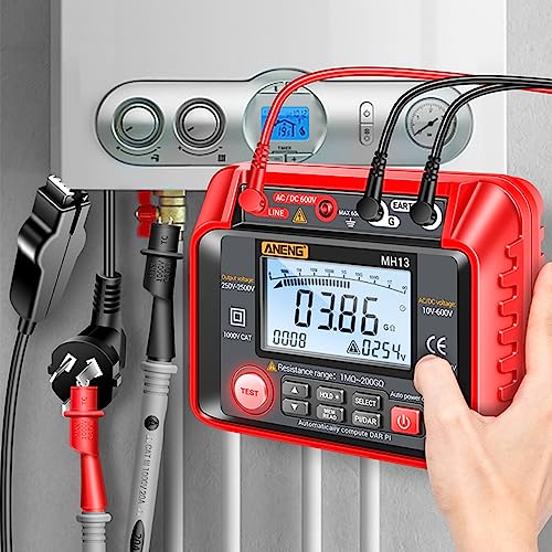 Weytoll JCZ0931876776971NJ 250V-2500V Digital Insulation Resistance Tester 1Mω-200Gω Megohm Testing Meter Auto Range 2000 Counts Lcd Display 10V~600V Ac/Dc Voltmeter thumb #7