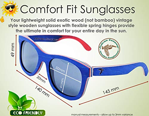 Image of Wood Sunglasses | Polarized | Vintage Wooden Frame | 100% UVA /UVB Protection | Bamboo Case | Men Women