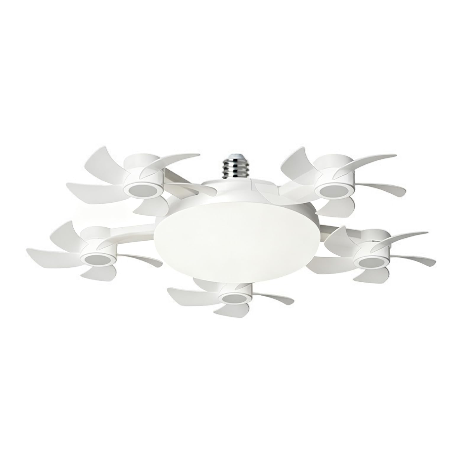 ANBTUKJ E27 Ceiling Fan with Light Remote,Timer Quiet, 5-Head LED 3 Speeds 3 Color Dimmable Foldable for Living Room Closet Laundry