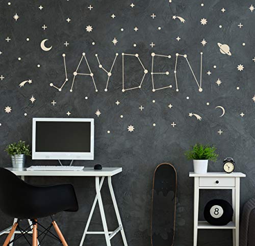 Vinilo decorativo nombre galaxia para habitación infantil miniatura 2