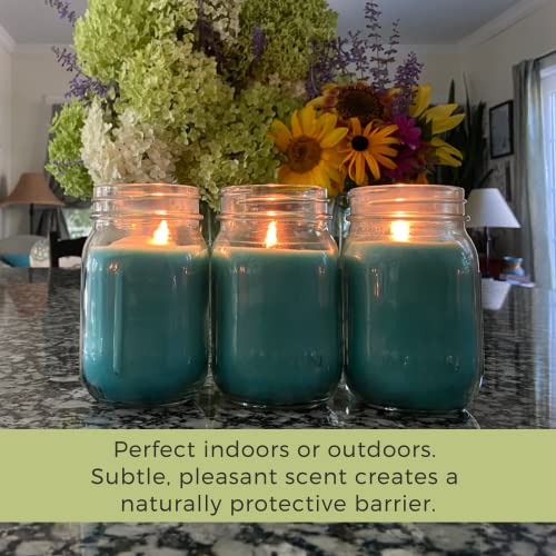 Mosquito Naturals Fresh Mint Candles With Essential Oils - Made In Usa - (Set Of 3) For Patio, Deck, Outdoor Or Indoor Use – 88 Hour Burn - All Natural, Soy Base Candles, 12 Oz Jars #TOP5