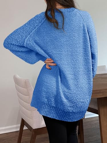 Image of Saodimallsu Womens Oversized Sweater Fuzzy Long Sleeve Casual Tunic Sweater